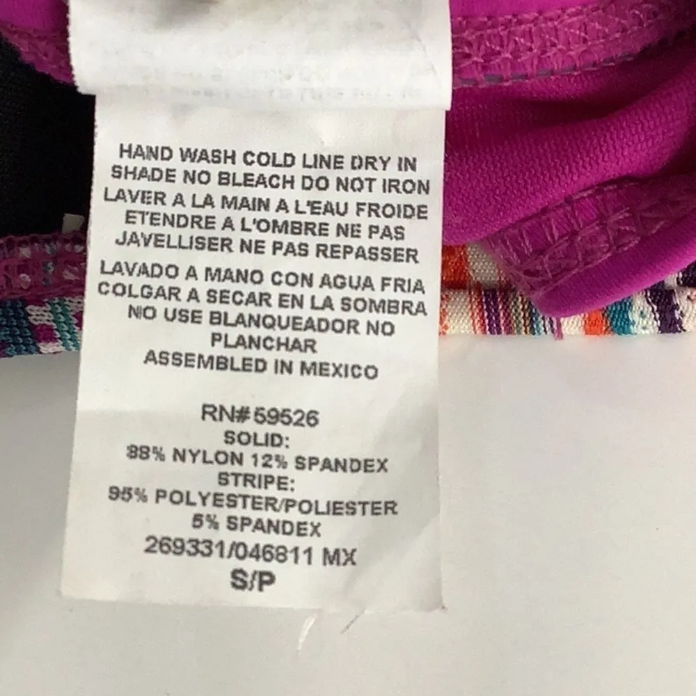 Lucky Brand Size Small Underwire Tribal Print Trim With Fringe Bikini Top. New - Image 9