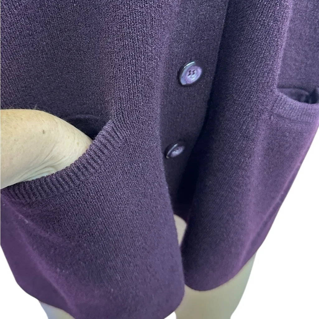 Vintage Worthington Burgundy Heavy Cardigan with Pockets Acrylic Nylon Womens L - Image 3