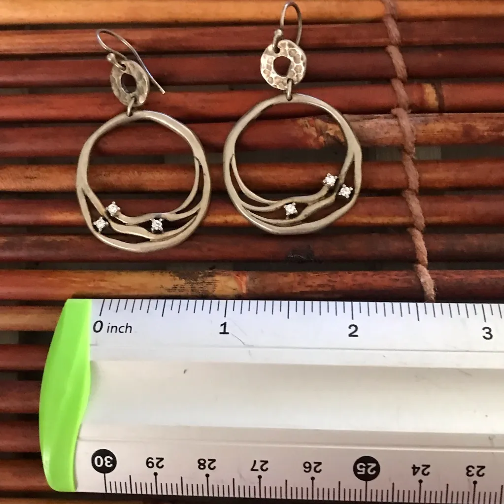 Silpada Sterling Silver Circular Cubic Zirconia Accent Earrings - Image 5