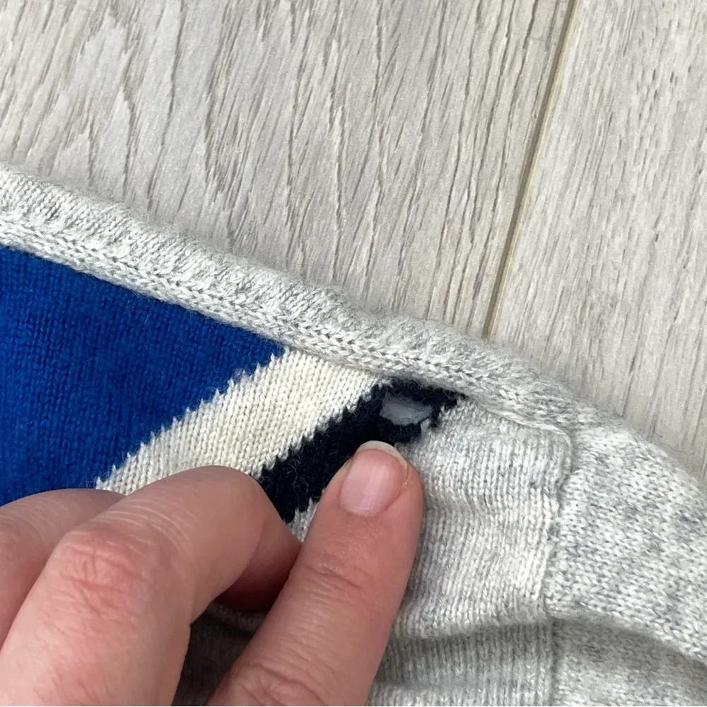 Sophie Moran wool cashmere blend Lightning Bolt Sweater Gray (xsmall) preppy Size XS - Image 4