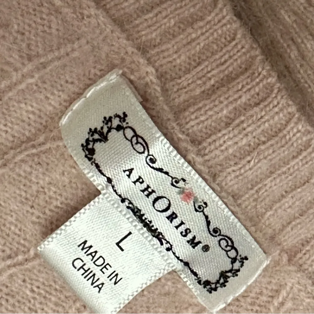 Aphorism Womens Sz L Angora Lamb Blend Pink Sweater Balletcore Pink Princess Size L - Image 8