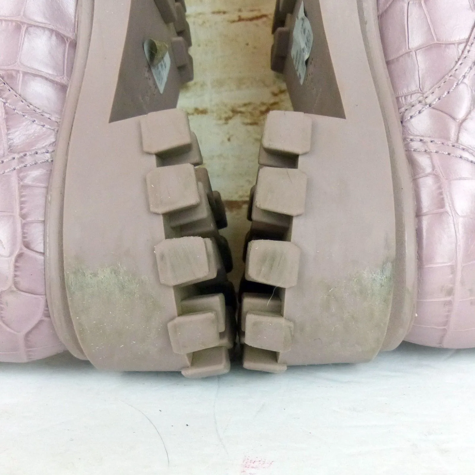 Schutz Orly Croc Embossed Combat Boots Women 8 Lilac Patent Leather Chunky Lug - Image 9