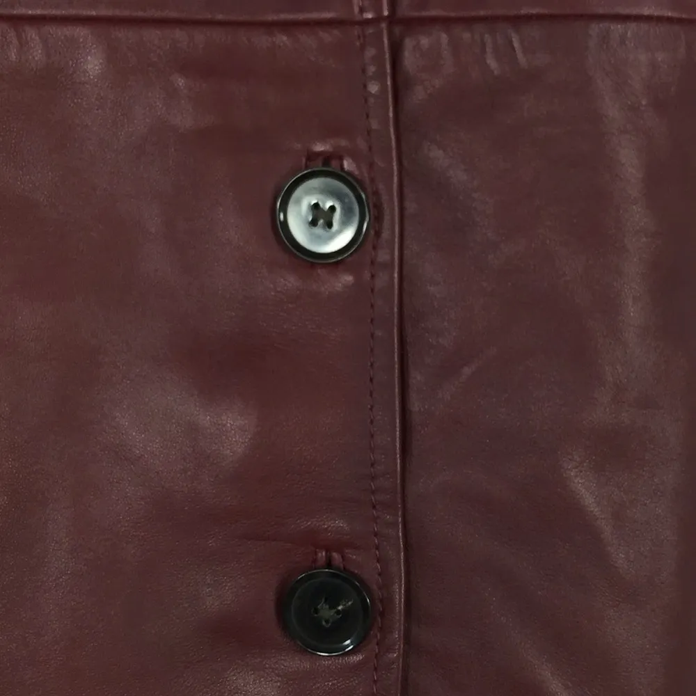 Rachel Parcell Red Grape Leather Button
Front Pencil Skirt XXS - Image 8