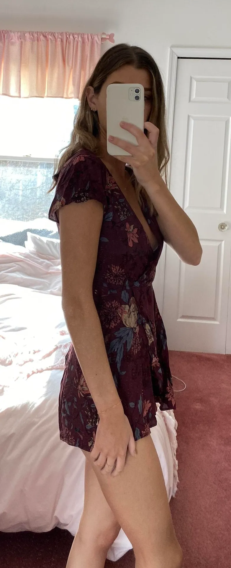 Urban Outfitters Maroon Floral Romper - Image 4