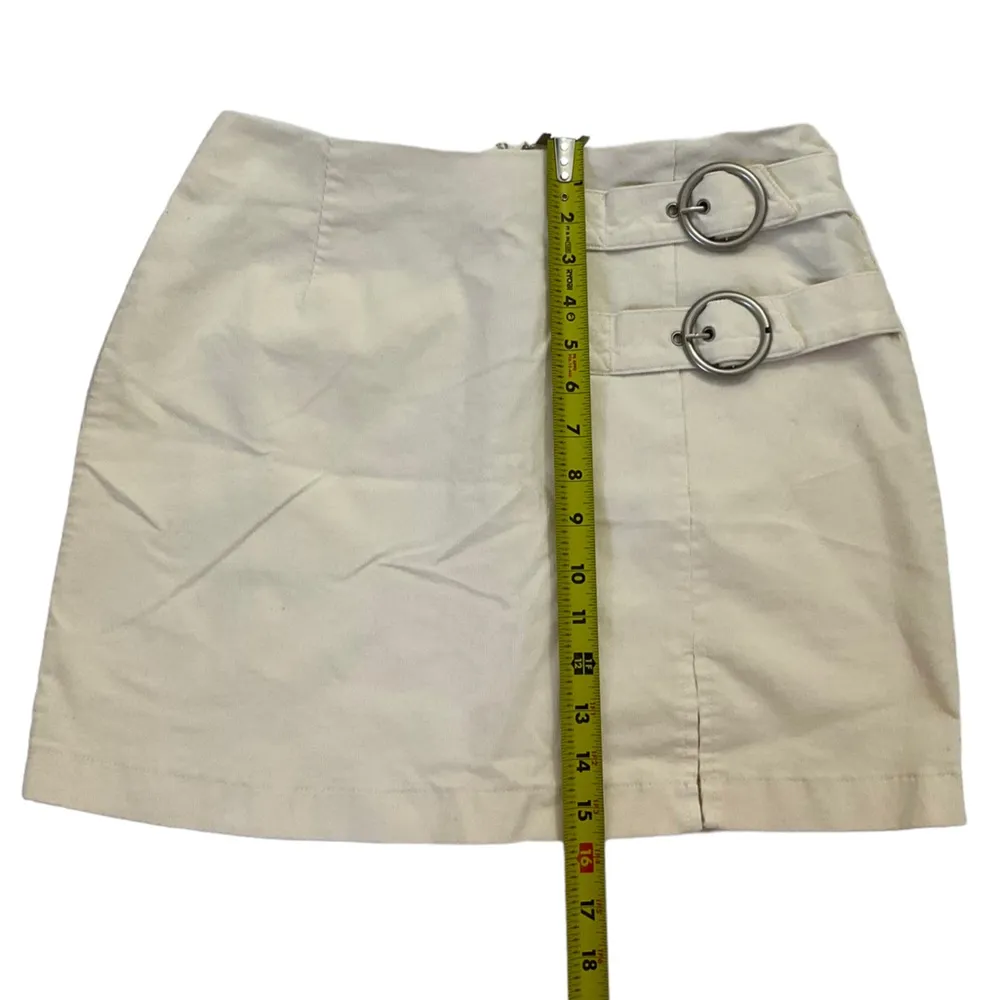 Forever 21 Corduroy Skirt Cream Ivory With Belt Buckle Accents Size Large - Image 5