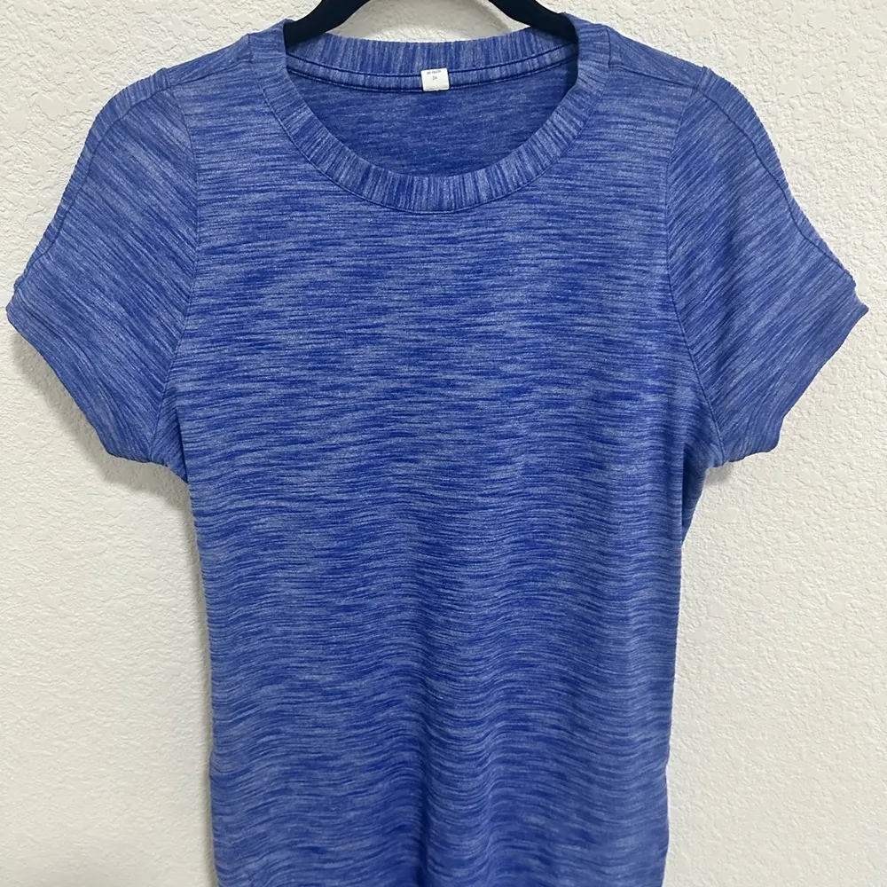Lululemon Athletica &go Where-To T-Shirt Dress Heathered Sapphire Blue Size 10 - Image 4