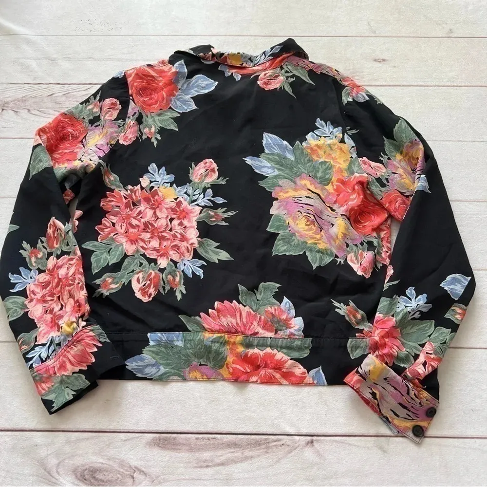 Reformation Women’s Bouquet Jacket Black floral print Made in the USA - Image 11