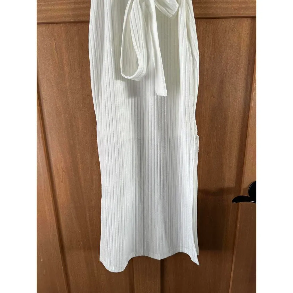 NWT Hello Molly Ways I Loved You Knit Midi Dress White Ribbed Women’s size 4​ - Image 4