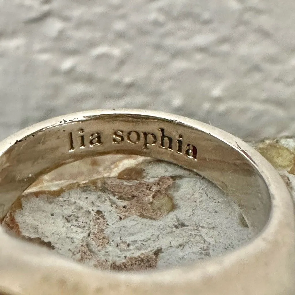 Lia Sophia Bold Statement Cocktail Ring with Faux Pearls & Crystals - Image 7