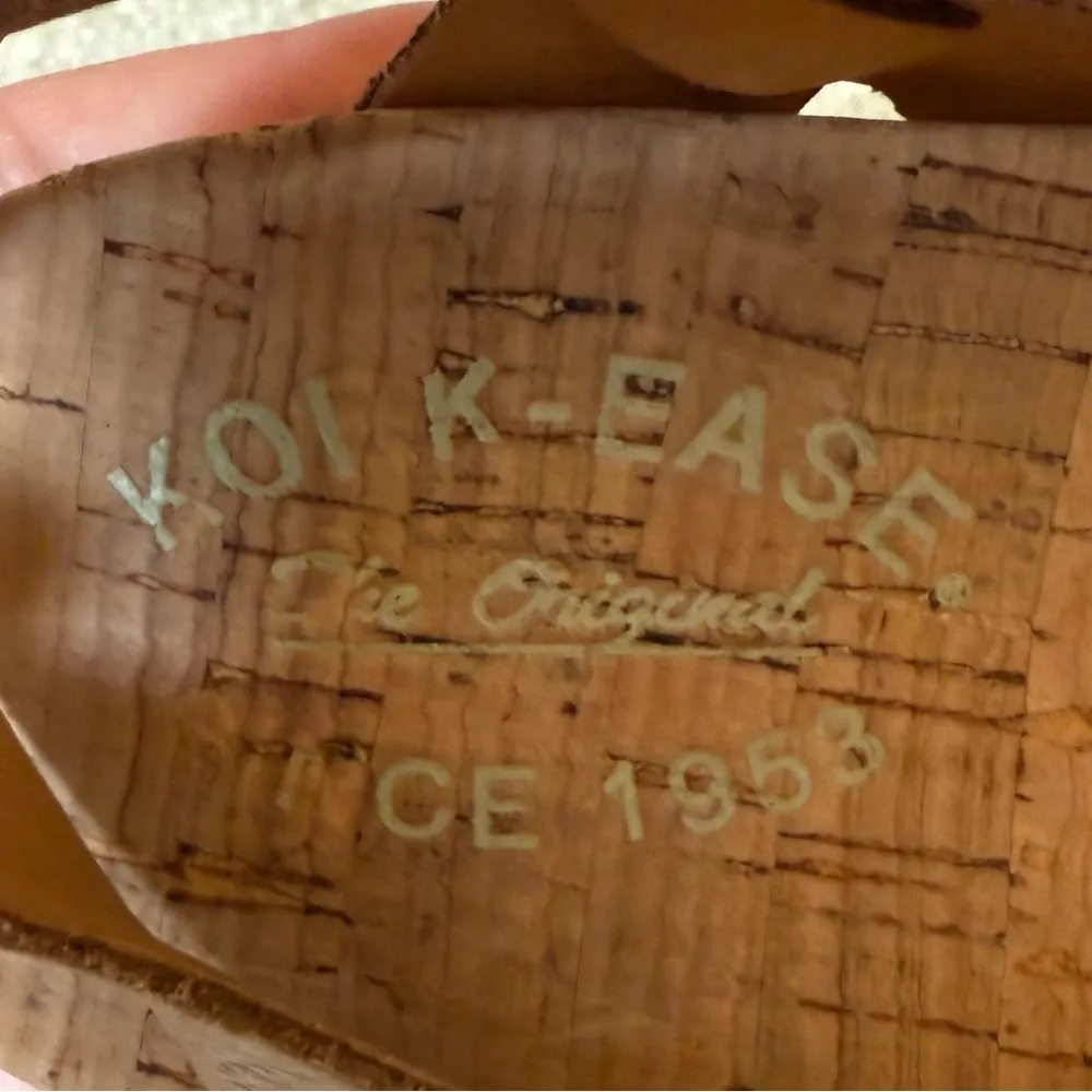 Kork-Ease‎ Ava 2.0 Leather Suede Wedge Sandal Gold Metallic Size 9 K37322 - Image 9