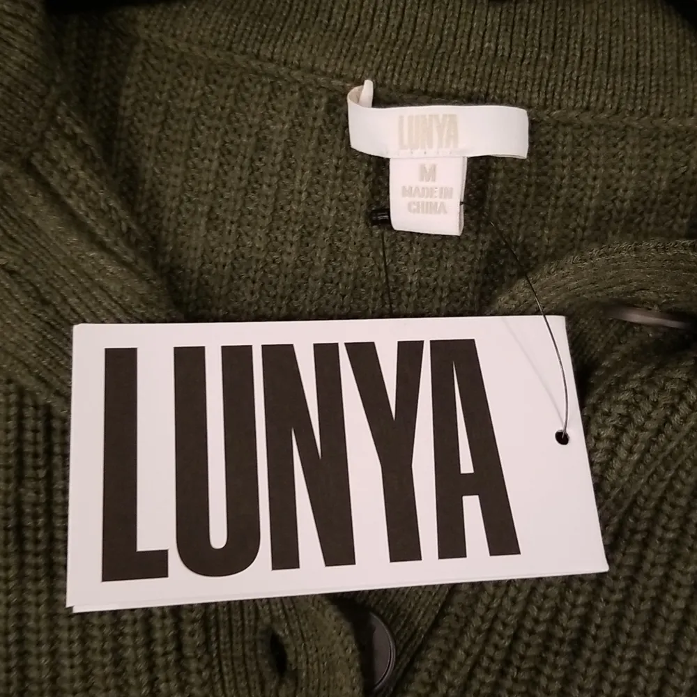 💕LUNYA💕 Cozy Cotton Silk Polo Pullover Sweater ~ Canopy Green M NWT Size M - Image 12