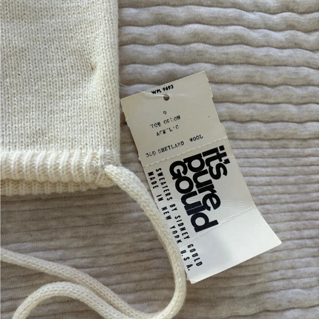 Vintage Sidney Gould “it’s pure Gould” Wool‎ and Acrylic Cream Women’s Sweater Size L - Image 10
