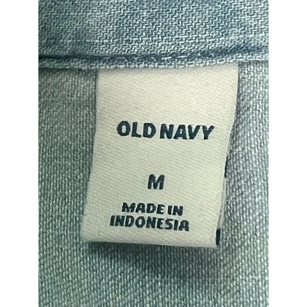 Old Navy Denim Shirt Dress Long Sleeves 100% cotton Size M - Image 4