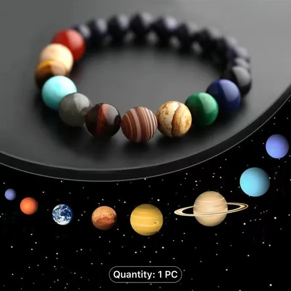 1pc Fashion Eight Planets Beaded Bracelet Natural Stone Cosmic Yoga Multiple - Image 2