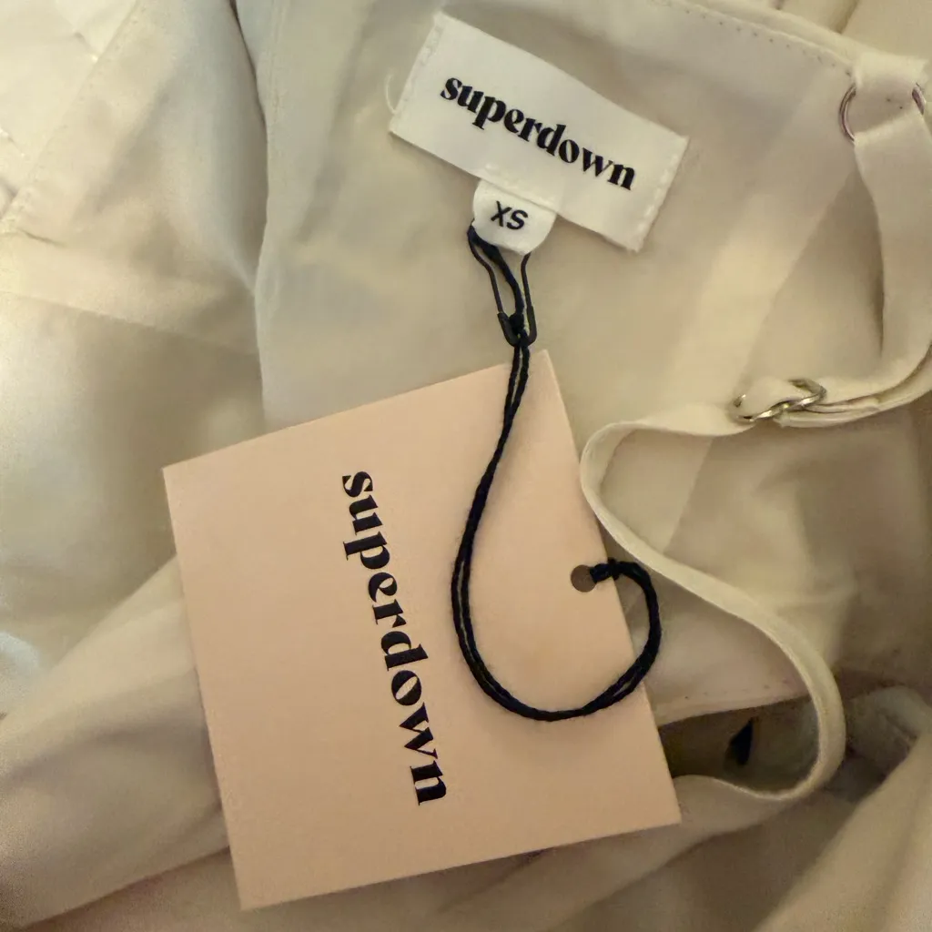 Superdown White Faux Leather Cutout Mini Dress Women’s XS NWT - Image 3