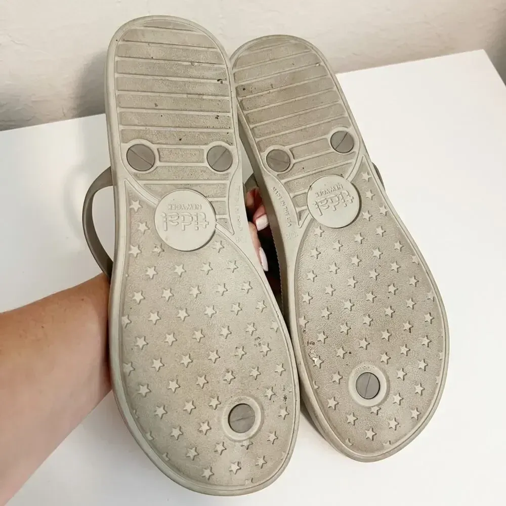 TIDAL Tropical Print Classic‎ Flip Flops Gray Size 9 - Image 6