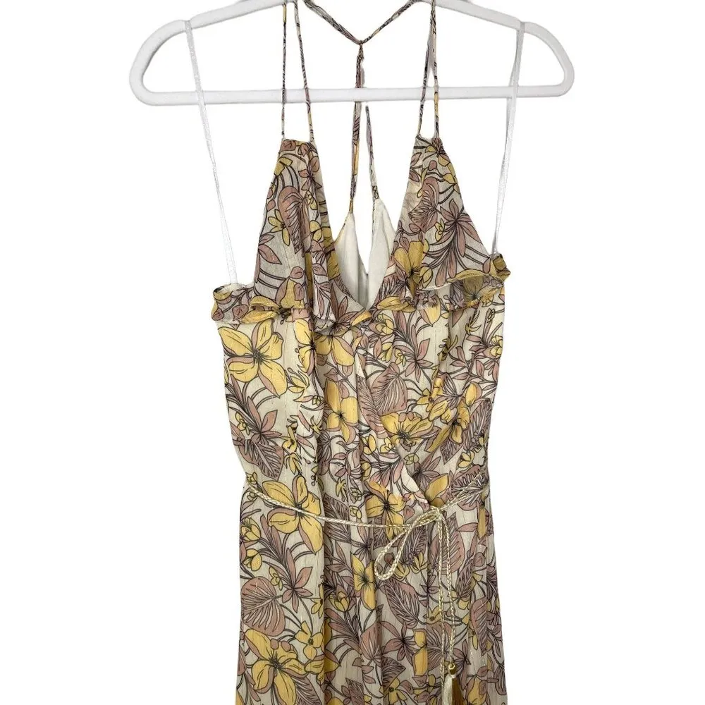The Jetset Diaries Frangapani Maxi Dress Size Medium Yellow Floral Print New - Image 3