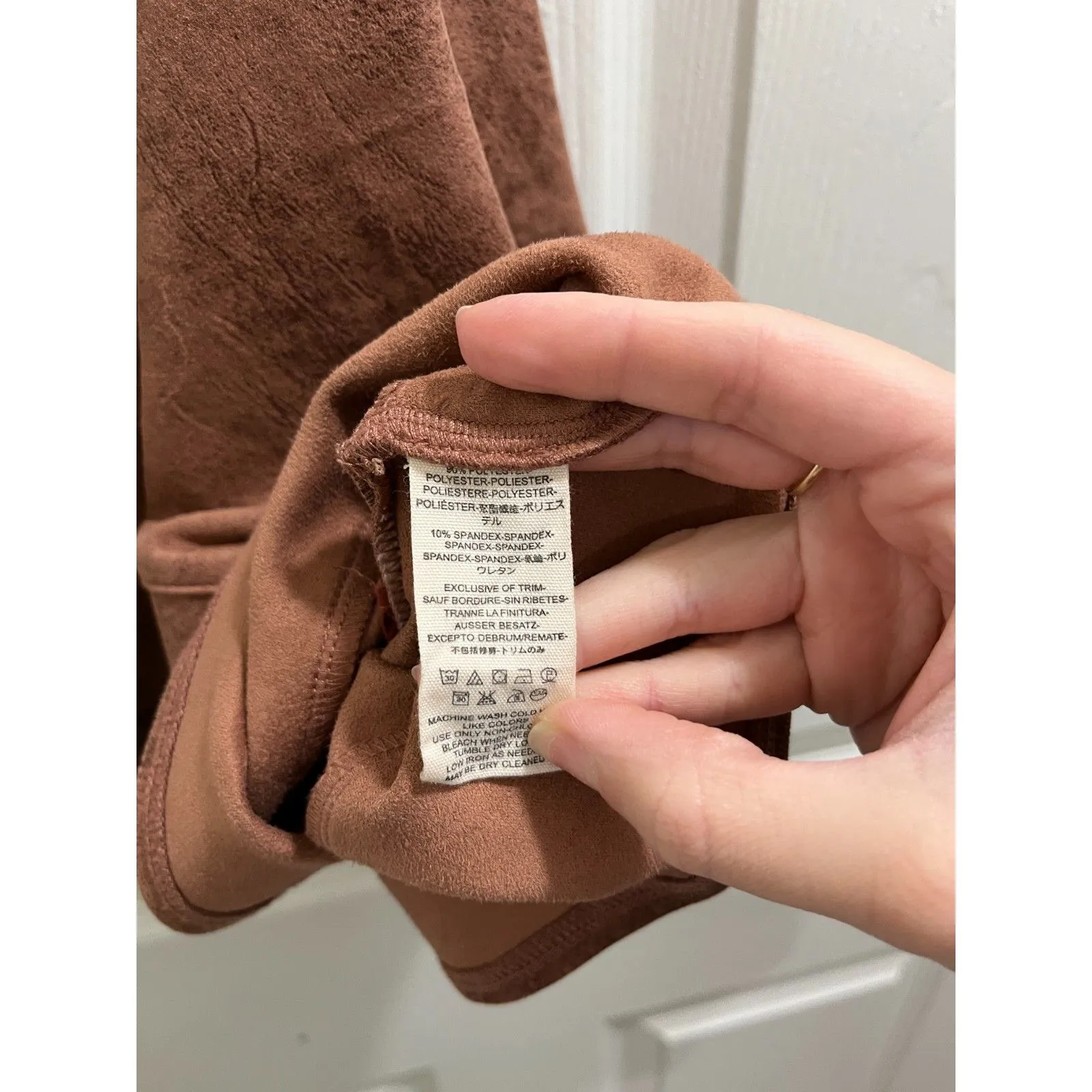 Free People Summer Love Vegan Suede Mini Skirt Size 12 Brown Modern Cowgirl - Image 6