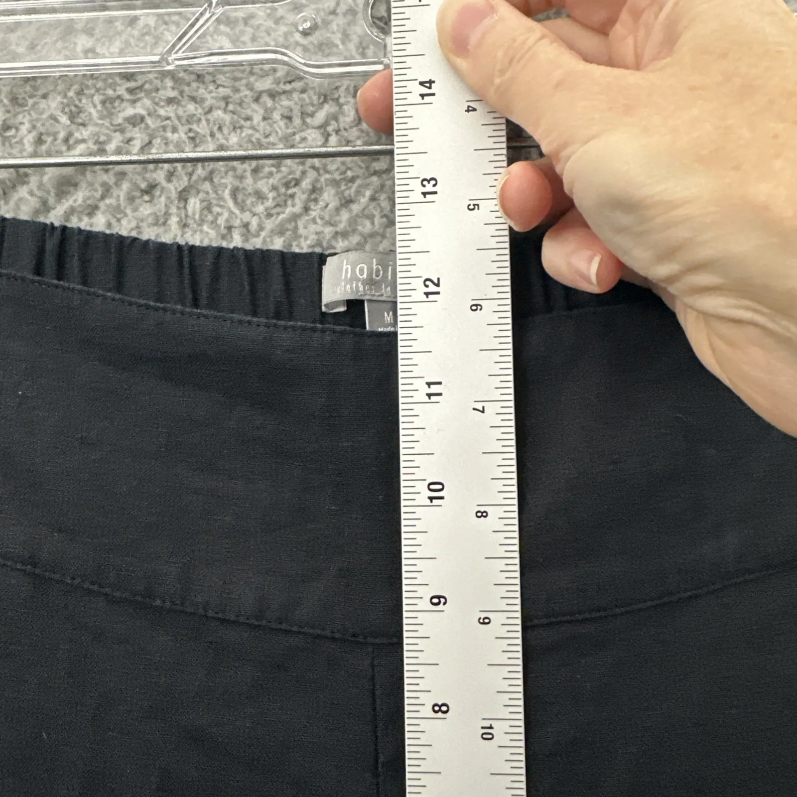 Habitat Clothes To Live In Pull On Wide Leg Pants Black Linen Lagenlook W Medium - Image 7