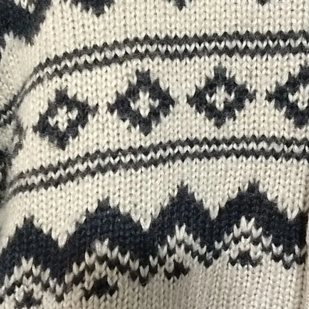 Moon and Madison cropped cowl Aztec sweater boho Gray - Image 2