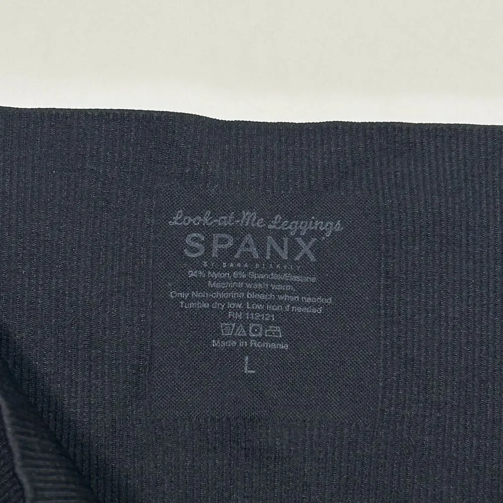 EUC SPANX Look‎ at me Leggings Shapewear Womens Large Black - Image 4