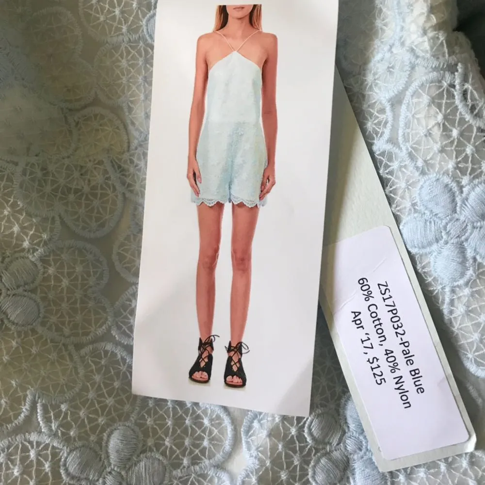 Halter Embroidered Romper - Image 3