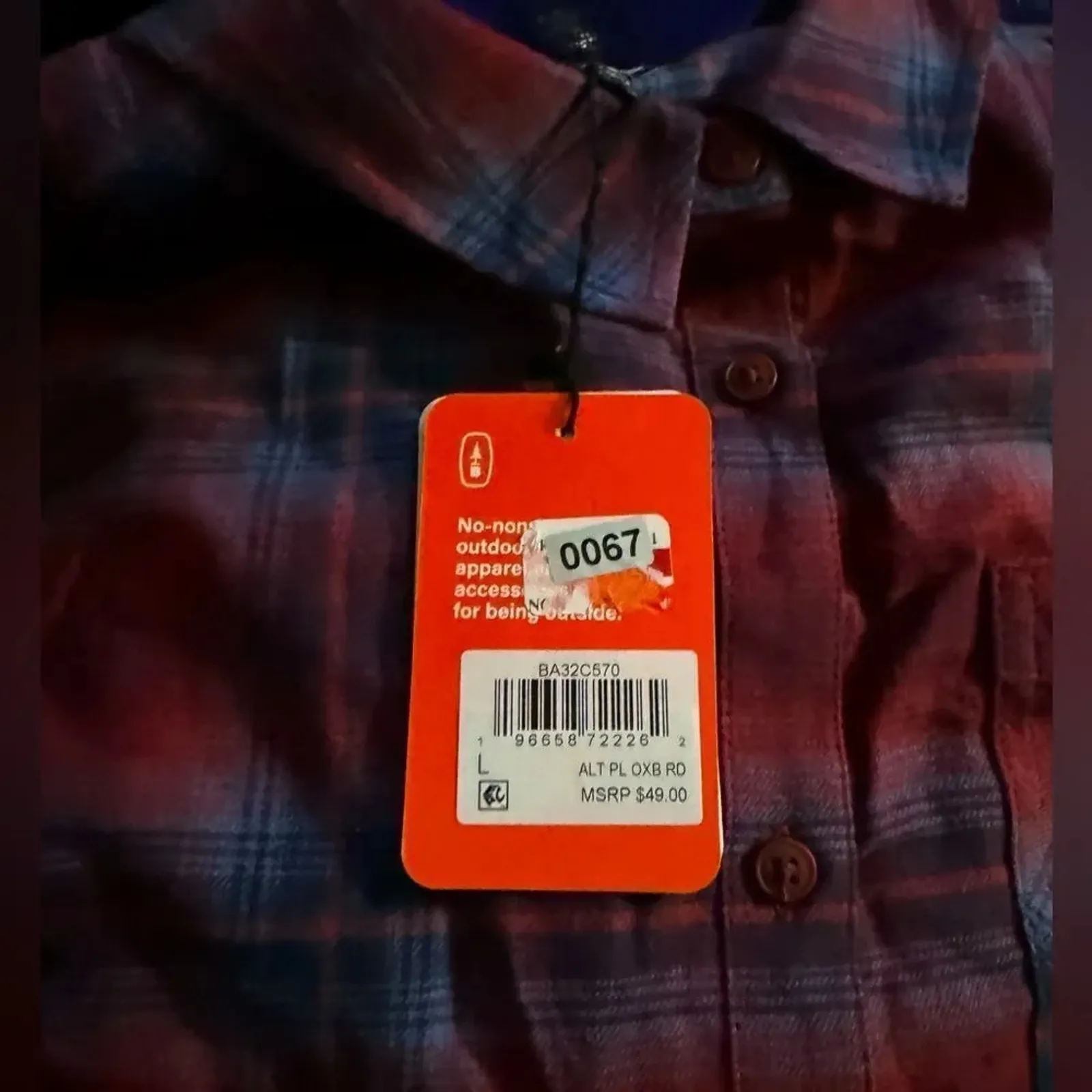 BASS OUTDOOR Plaid Long Sleeve Flannel Button - Image 9