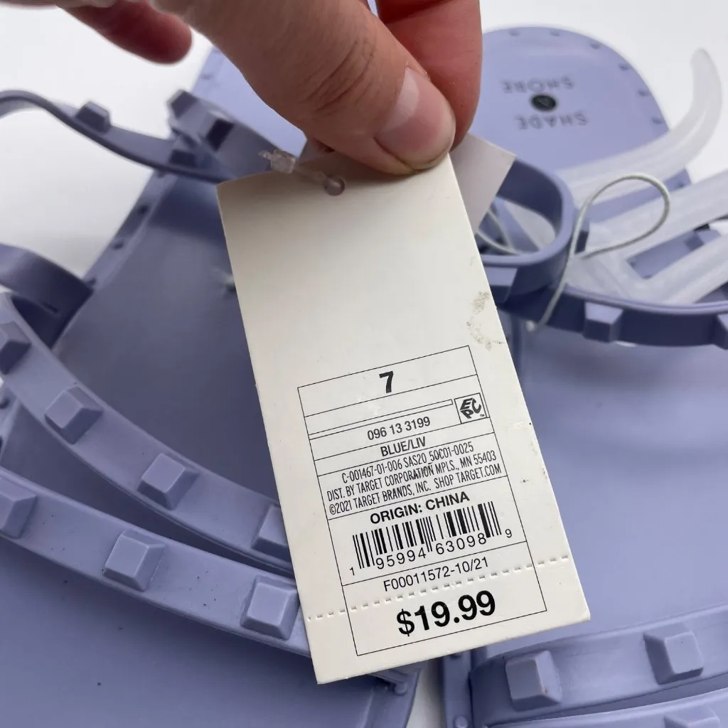 NWT Shade & Shore Woman's Sz 7 Purple Studded Strappy‎ Flat Beach Sandals - Image 3