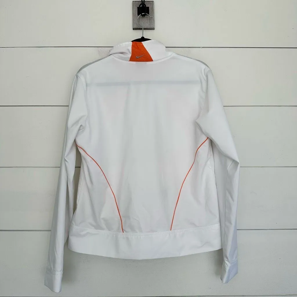 Nike Women’s White Orange Large Y2K Zip Up Jacket 2000s Vintage 90s - Image 6