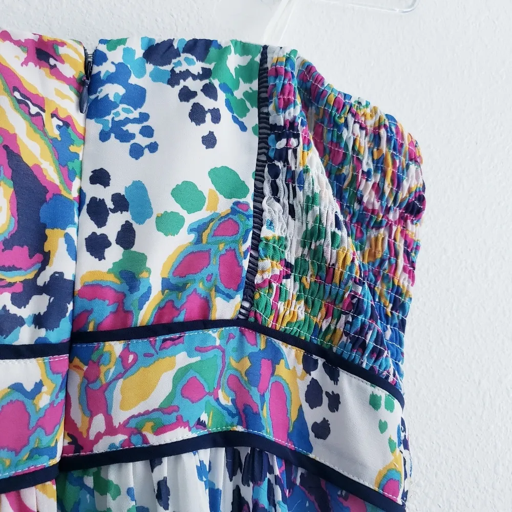 Adelyn Rae Strapless Long Maxi Tropical Dress - Image 8