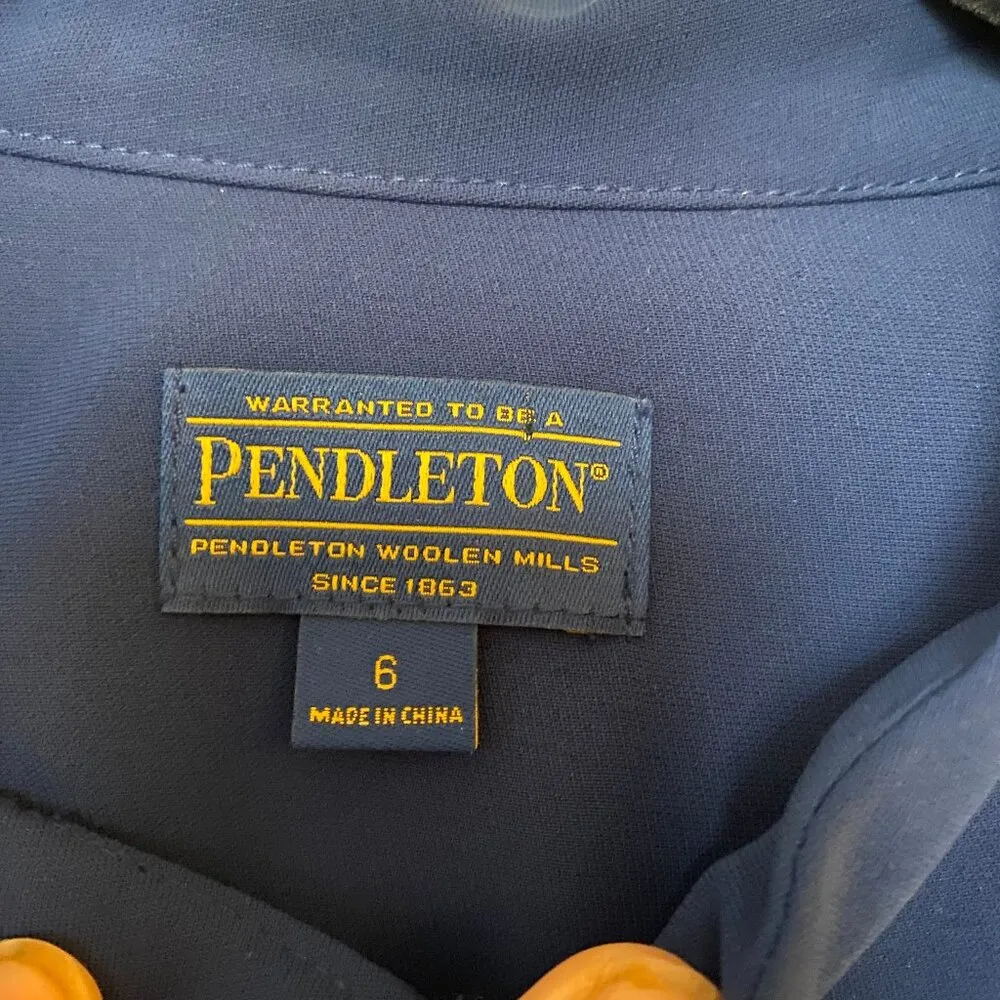 Pendleton Royal Blue Full Zip Blazer, Shoulder Pads, Womens 6 - Image 10