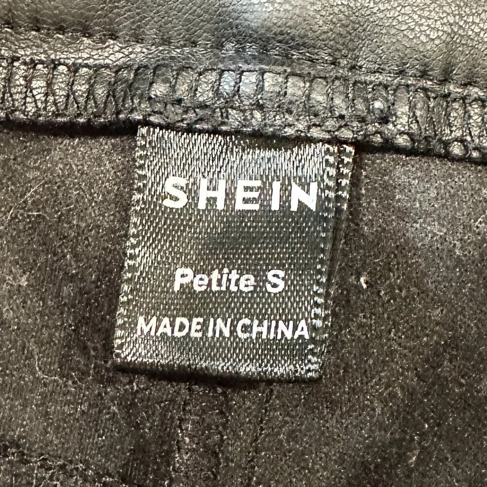 SHEIN Faux Leather Stretch Straight Leg Pants Trousers - Petite Small - Image 7