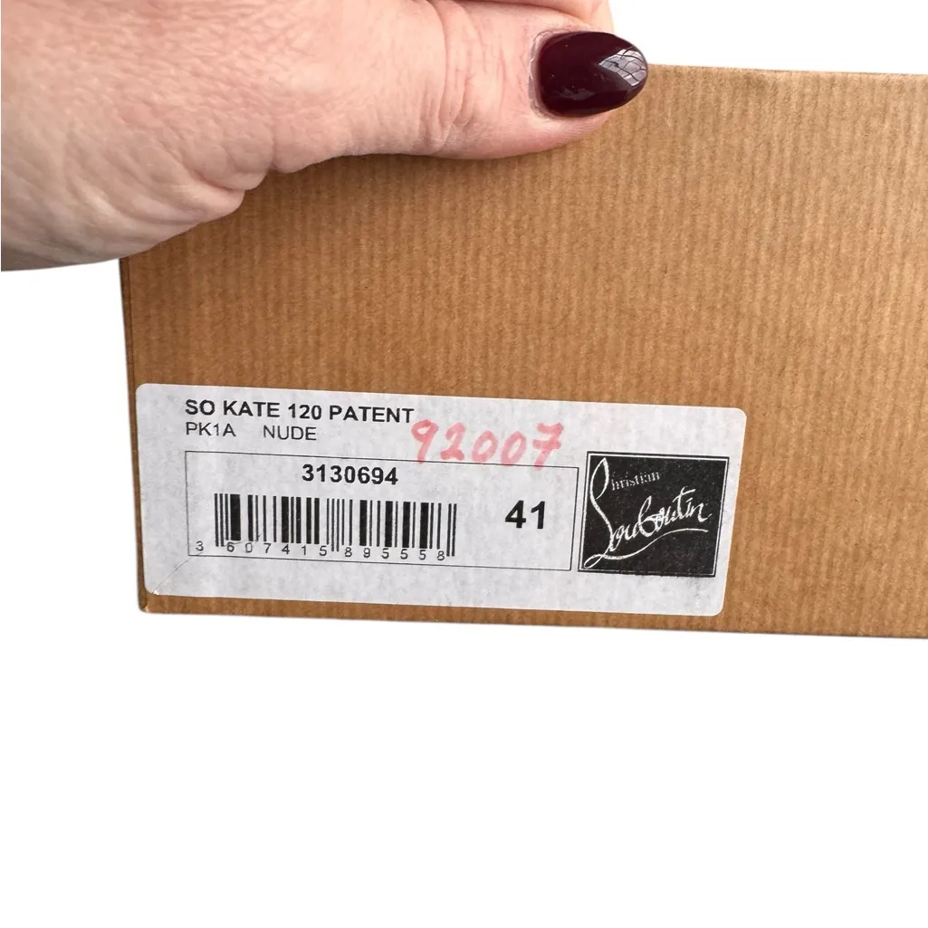 Christian Louboutin - So Kate 120 Patent Pumps Heels Nude Sz 41 - Image 14