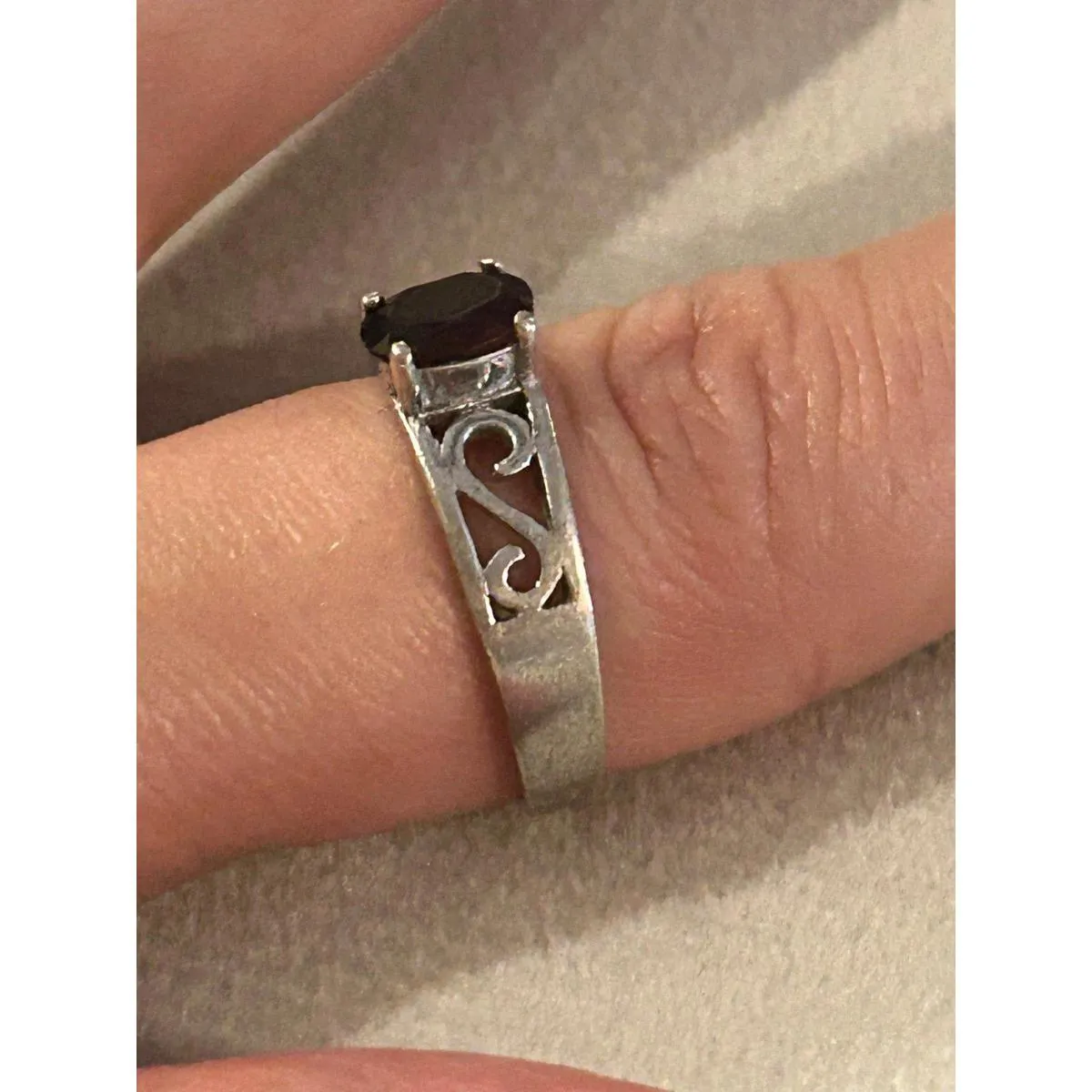 ring band sterling silver 925 beautiful unique size 8 - Image 6