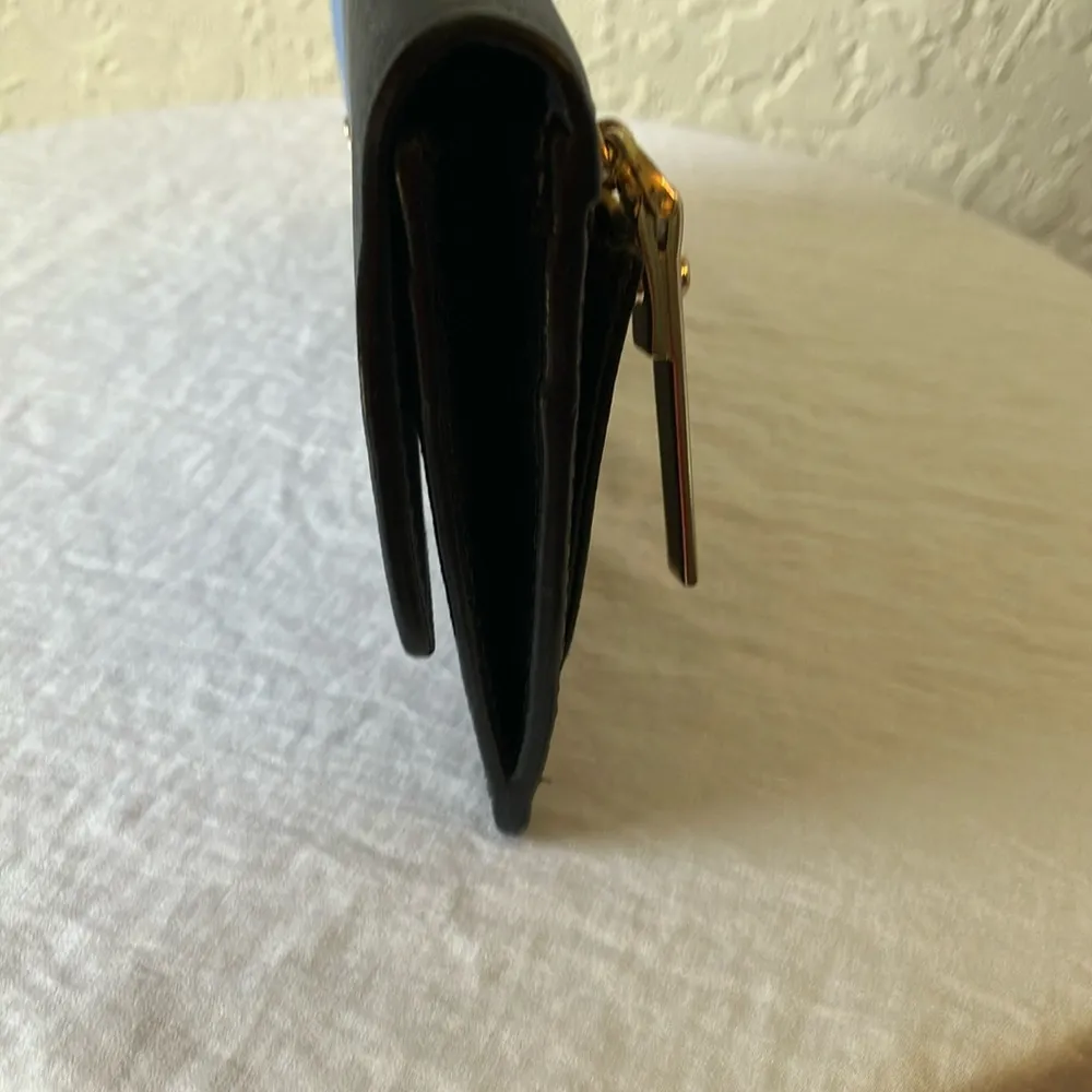 Kate Spade: Blue & Black Wallet - 10 card slots- coin area- Gold tone - Image 12