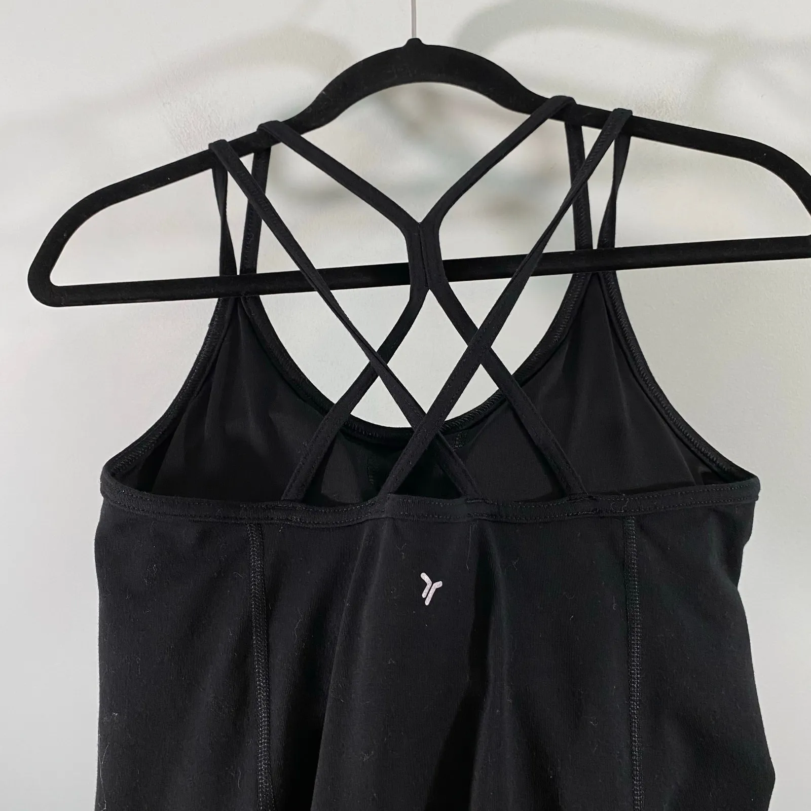 Old Navy Active Women Black Criss Cross Lined Power Chill Athletic Dress Size S - Image 4