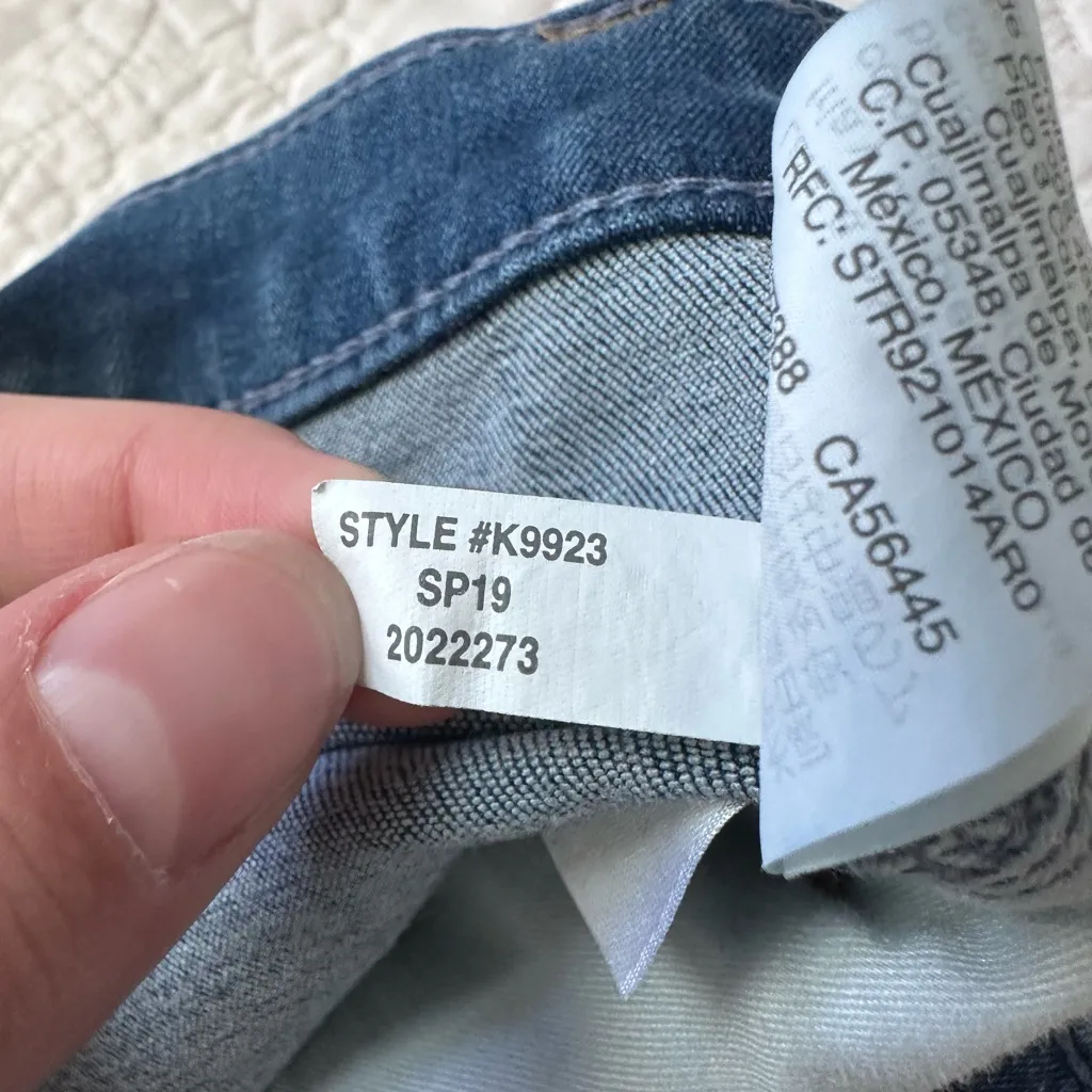 Madewell 10" High Rise Skinny Jeans Distressed Size 28 Stretch Raw Hem - Image 7