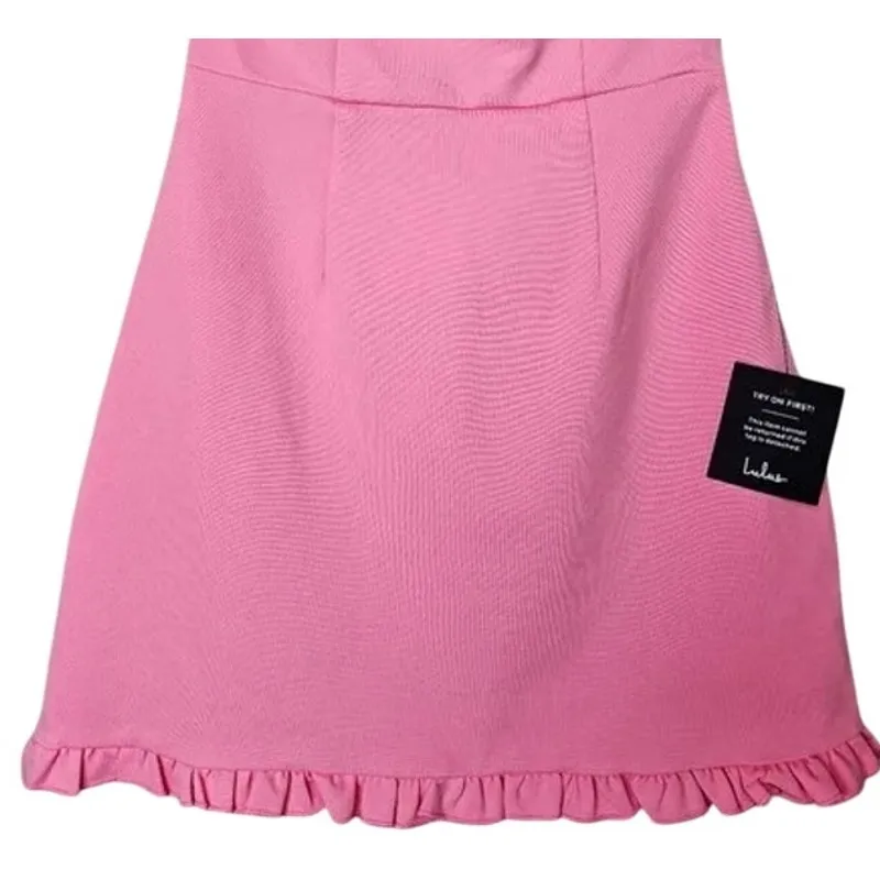 NWT Lulus Little Lovely Light Strapless Ruffled Mini Dress XXS Bubblegum Pink - Image 4