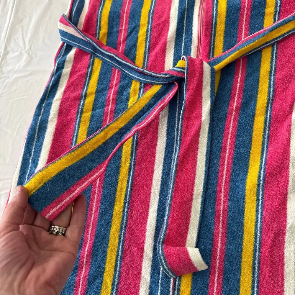 Vintage 70s Harbour Casuals Ltd ROXANNE striped multicoloured Terry beach dress - Image 5