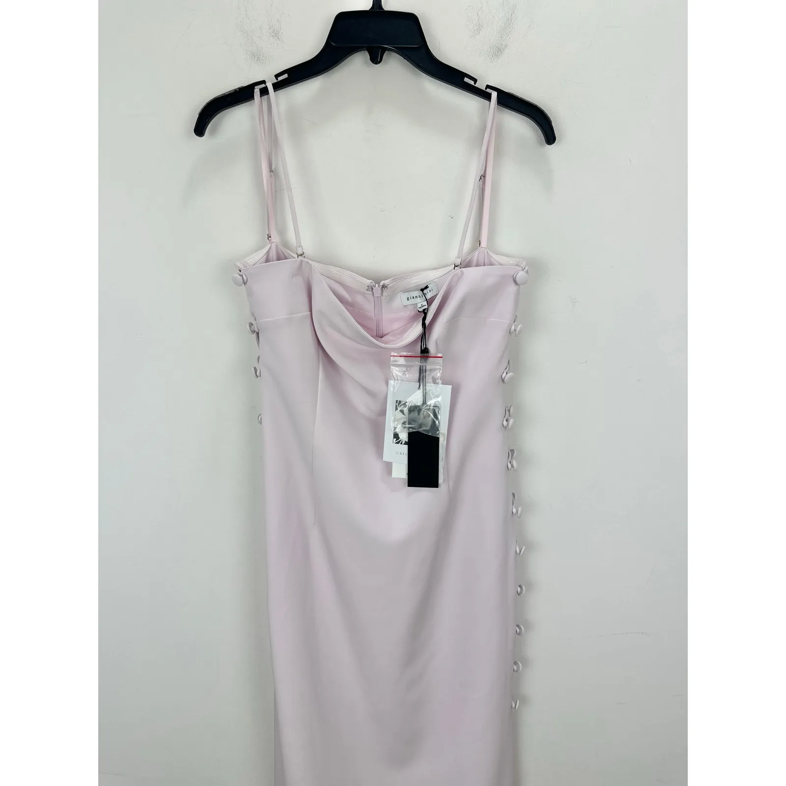 Gianni Bini Caelynn Bell Tori Dress Midi Crepe Side Cutout Light Ballet US 8 NWT - Image 8