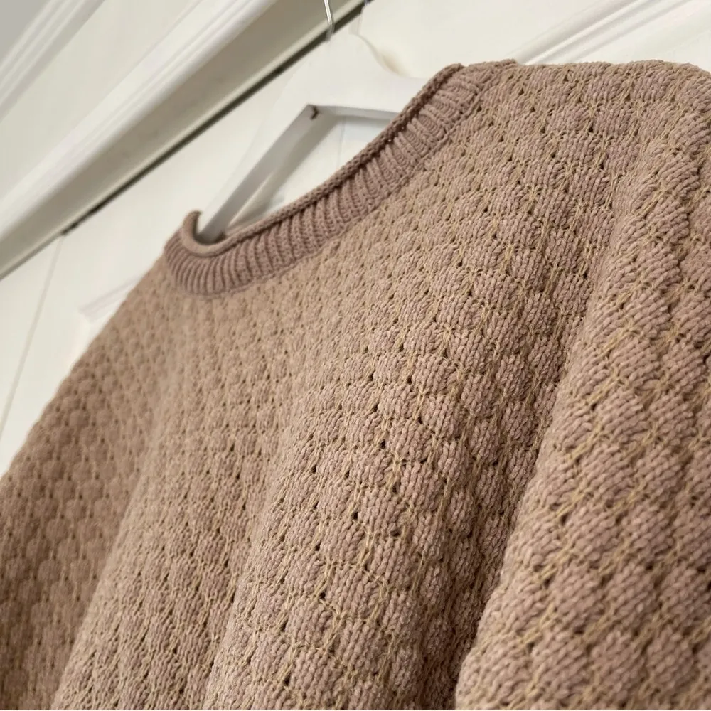 Industry Republic Oversized Cropped Knit Sweater Size XS Tan with Roll Neck - Image 4
