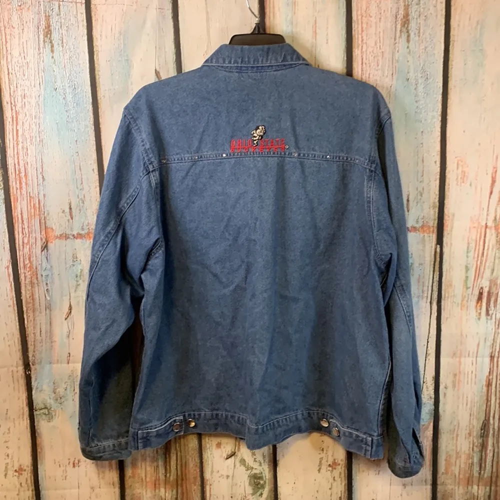 Ohio State Buckeyes Las Olas 100% Cotton Button Up Jean Jacket Size L - Image 6