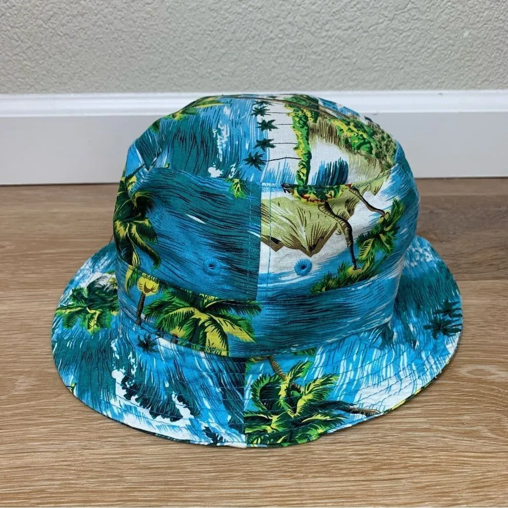 Premier Fits Blue Floral Hawaiian Summer Bucket Hat - Image 3