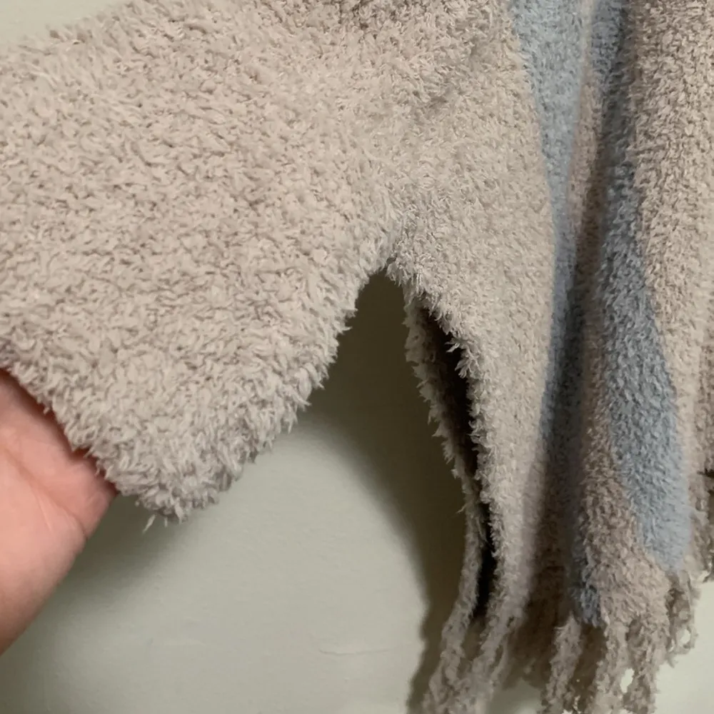 Barefoot Dreams Cozy Chic Beach Poncho Weather Fringe Beige Style 627 One Size - Image 3