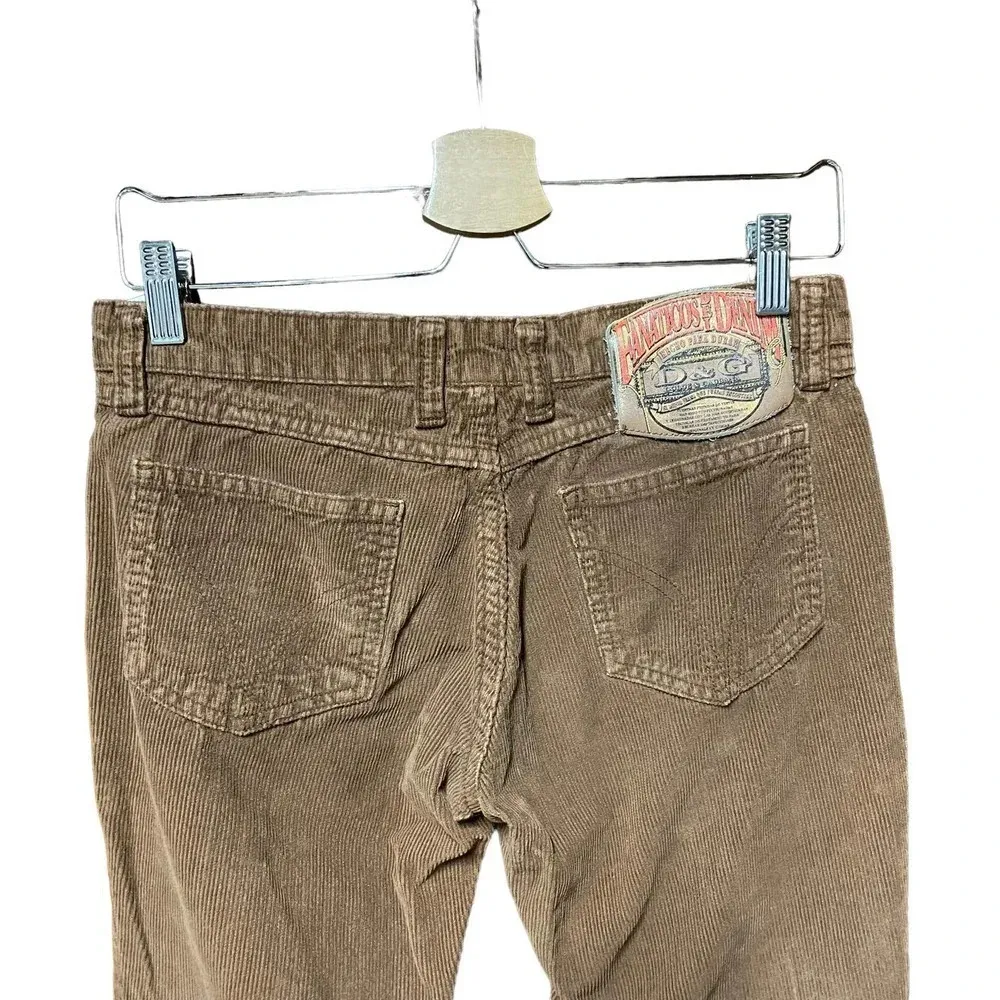 Dolce & Gabbana Lovely Corduroy Brown Straight Y2K Pants Size 40 / 26 - Image 7