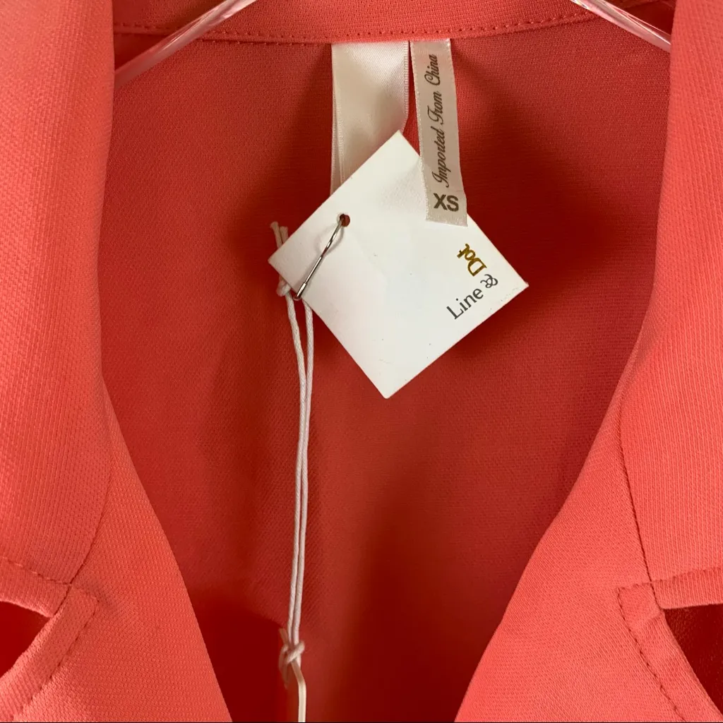 Line & Dot Sho Gun Jumpsuit XS Bittersweet Peach Orange 80s Retro NWT - Image 5