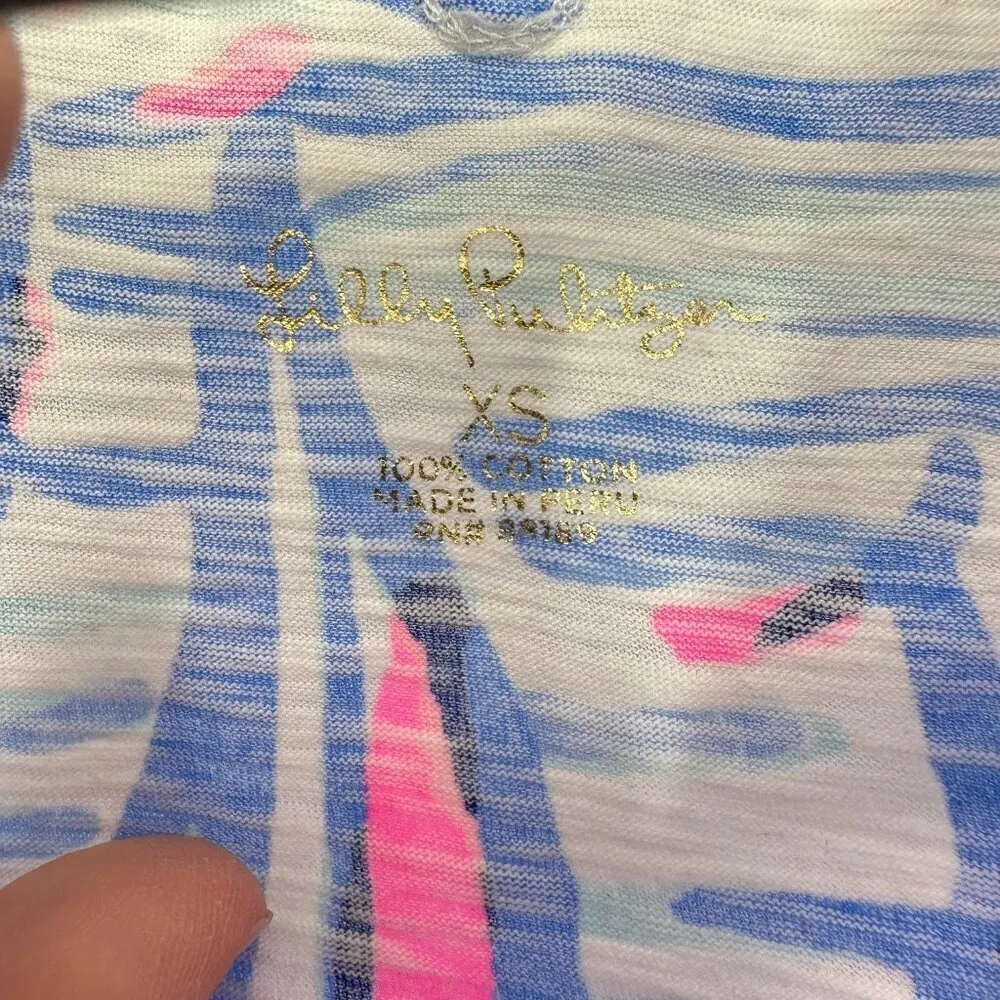 Lilly Pulitzer Red‎ Right Return Sailboat Kaia Knit Tunic Top XS Beachy Resort - Image 7