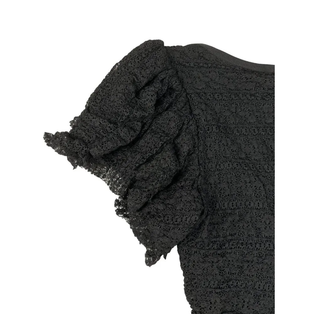 Cinq a Sept- Ruffle Bodysuit in Black - Image 5