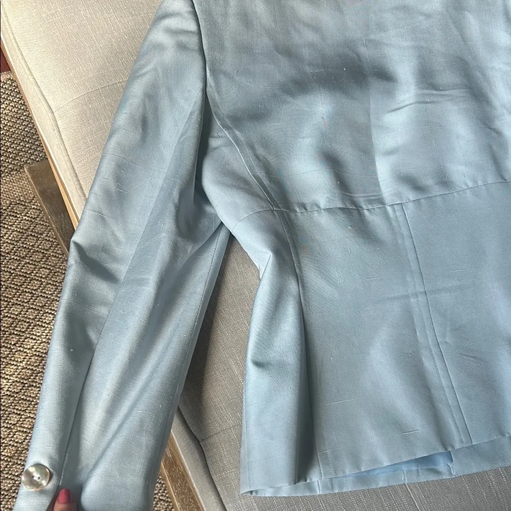 Christian Dior Vintage 100% Silk Oyster Shell Button Blazer and Skirt Co-ord Set - Image 13