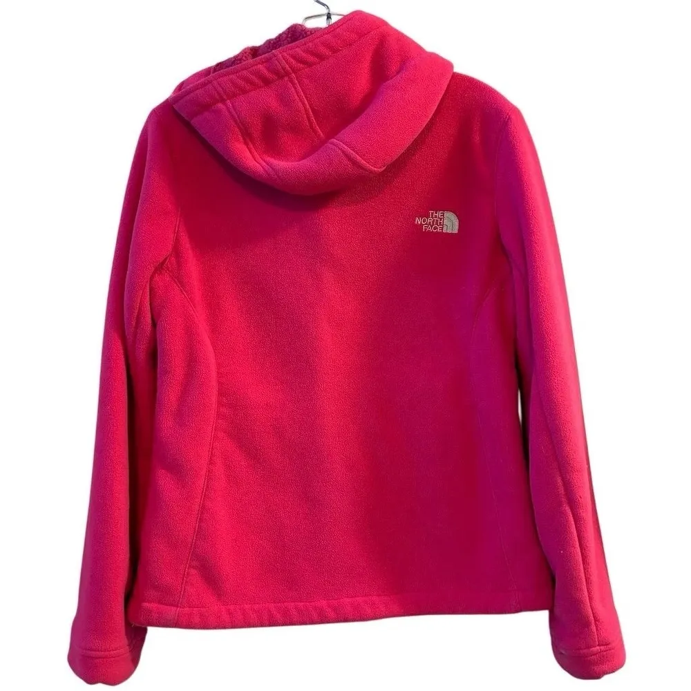 The North Face Women's Pink Sherpa Fleece Hooded Jacket Size M - Image 8